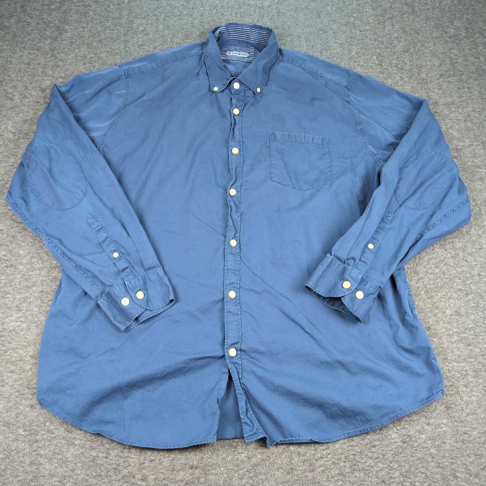 32 Bar Blues Shirt Mens 2XL Blue Casual Preppy Office